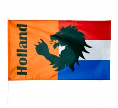 St. Polyester vlag Leeuw oranje/rood/wit/blauw (90 x 150 cm) bedrukken