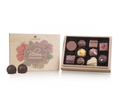 Premiere Mini - Bloom - Pralines Houten kistje met pralines bedrukken