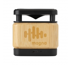 Bamboo Block Speaker met draadloze oplader bedrukken