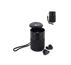 Wireless speaker William with TWS earbuds bedrukken